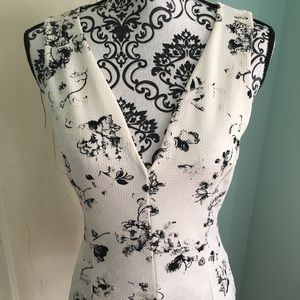 White and black floral tank